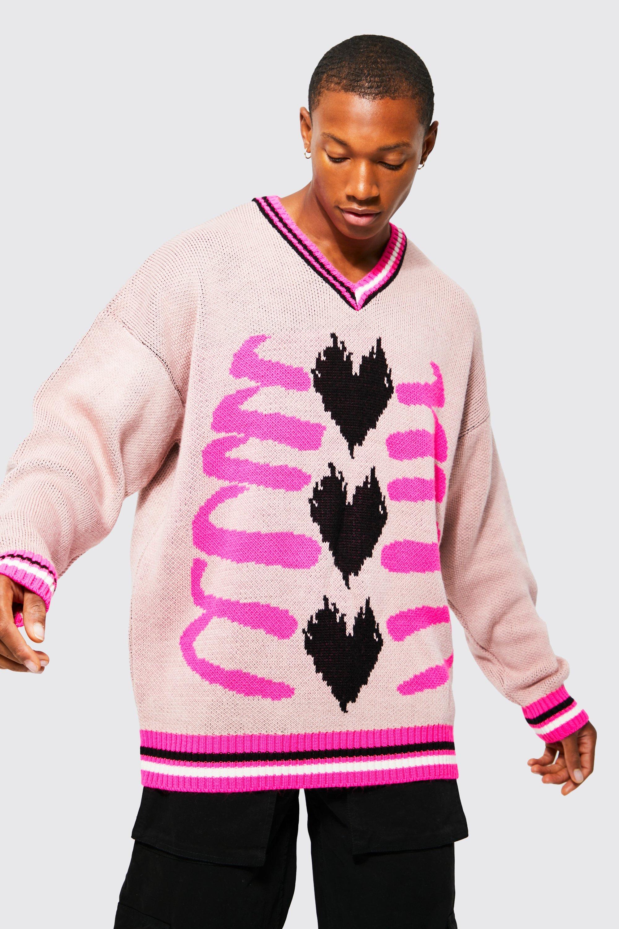 Heart Rib Cage Knitted Jumper boohoo